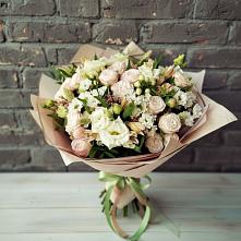Букет цветов из:  Альстромерии, Розы и Хризантемы в Ноябрьск