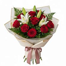 Букет цветов из:  Лилии и Розы в Ноябрьск