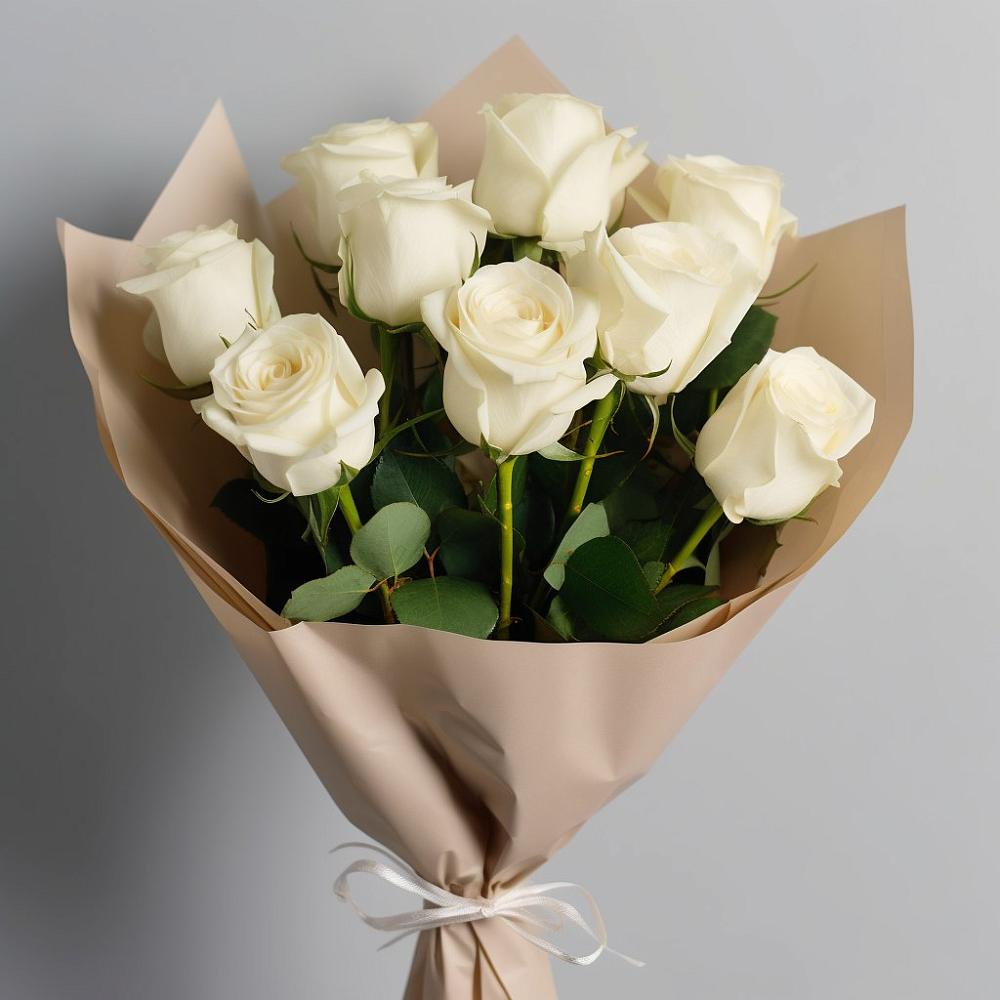 Букет 9 Белых роз Эдлесс Лав в Ноябрьск