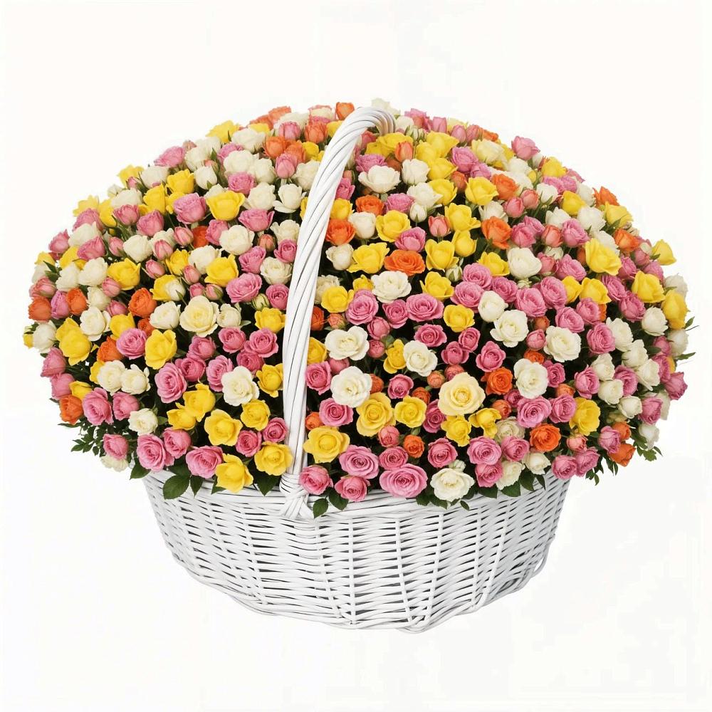 Премиум корзина Кустовых Роз в Ноябрьск Премиум букет из: Розы в Ноябрьск