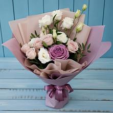Букет цветов из:  Розы и Лизиантусы в Ноябрьск
