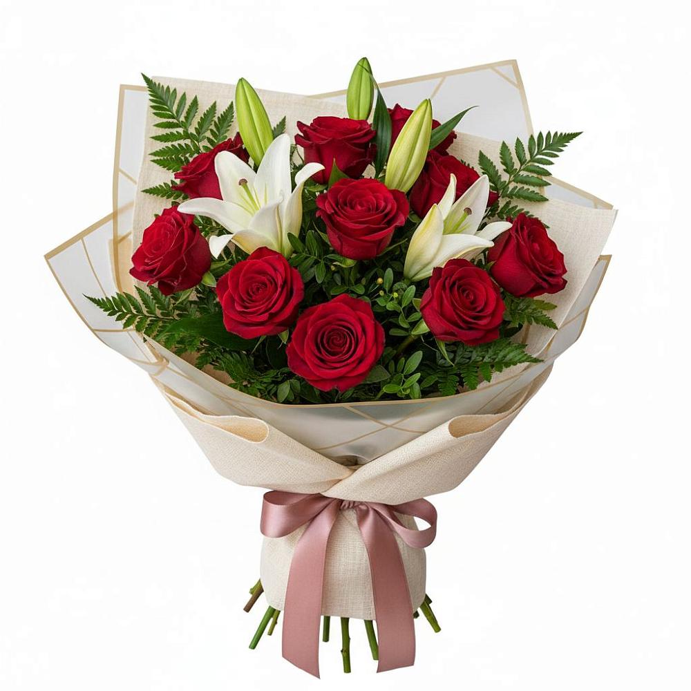 Букет цветов из: Лилии и Розы в Ноябрьск