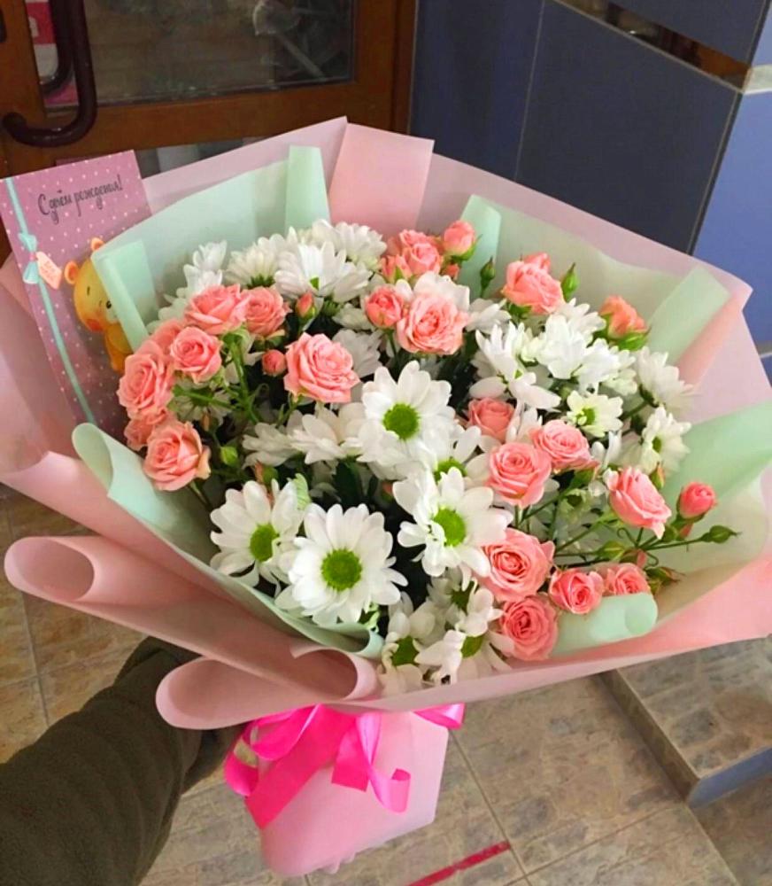 Букет цветов из: Розы и Хризантемы в Ноябрьск