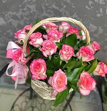 Цветочная композиция из Розы в корзине #REPLACE_PRED# Ноябрьск