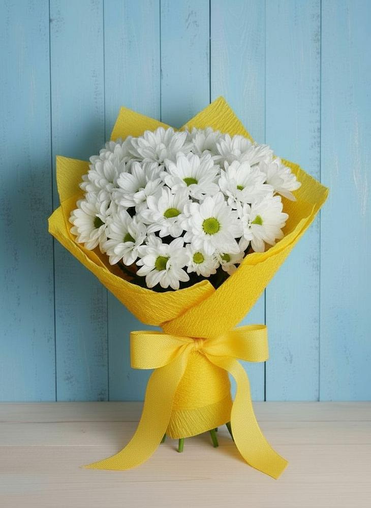 Букет Застенчивые лепестки в Ноябрьск Букет цветов из: Хризантемы в Ноябрьск