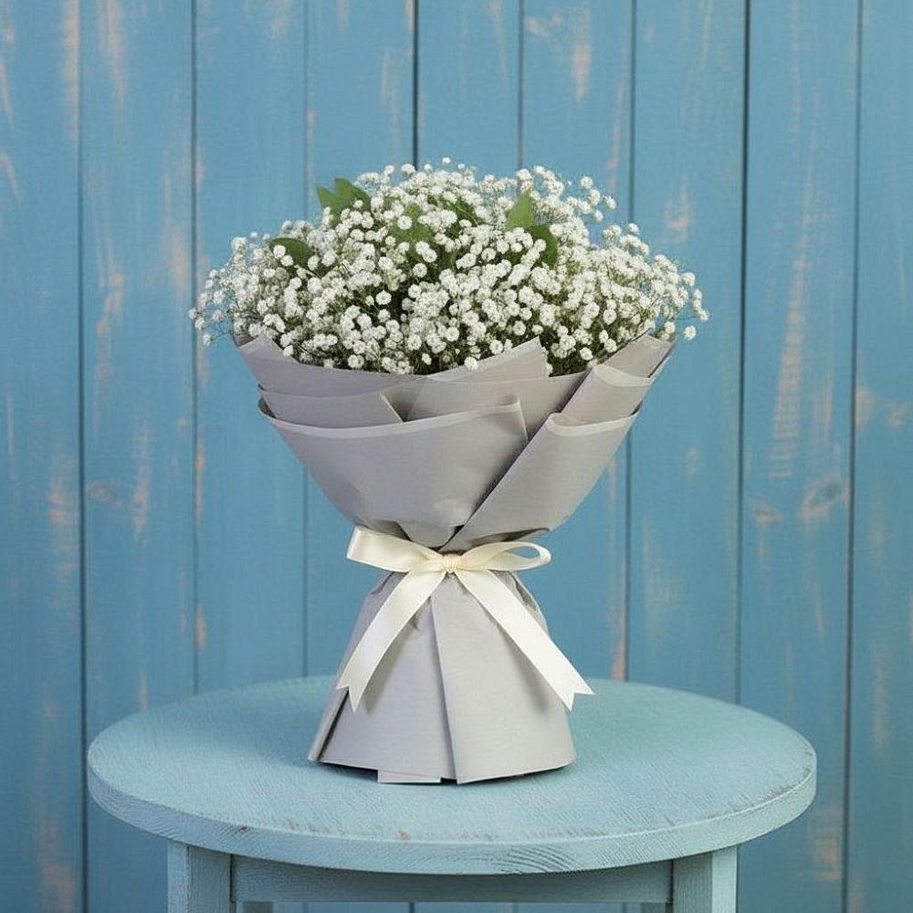 Букет Белые гипсофилы в Ноябрьск Букет цветов из: Гипсофила в Ноябрьск