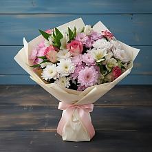 Букет цветов из:  Хризантемы, Альстромерии и Розы в Ноябрьск