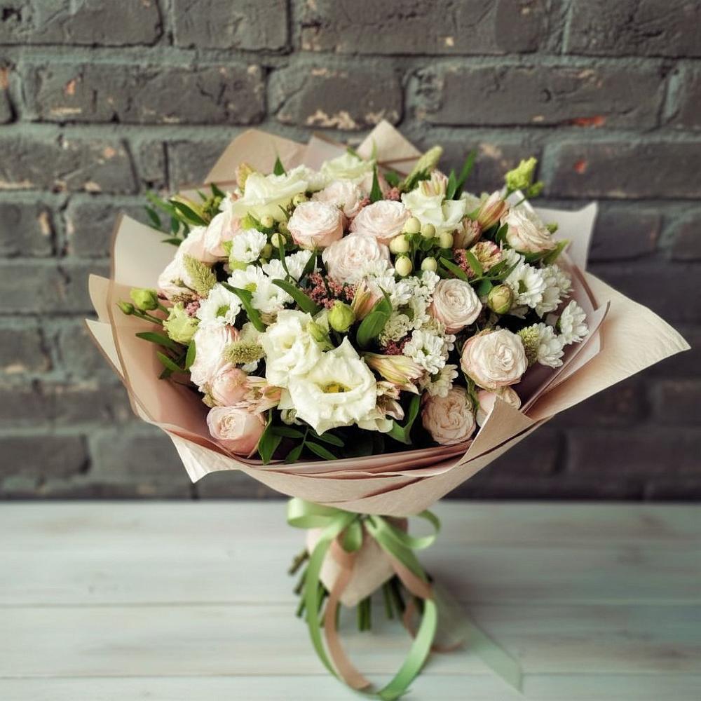 Букет цветов из: Альстромерии, Розы и Хризантемы в Ноябрьск