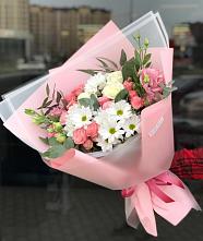 Букет цветов из:  Розы, Лизиантусы и Хризантемы в Ноябрьск