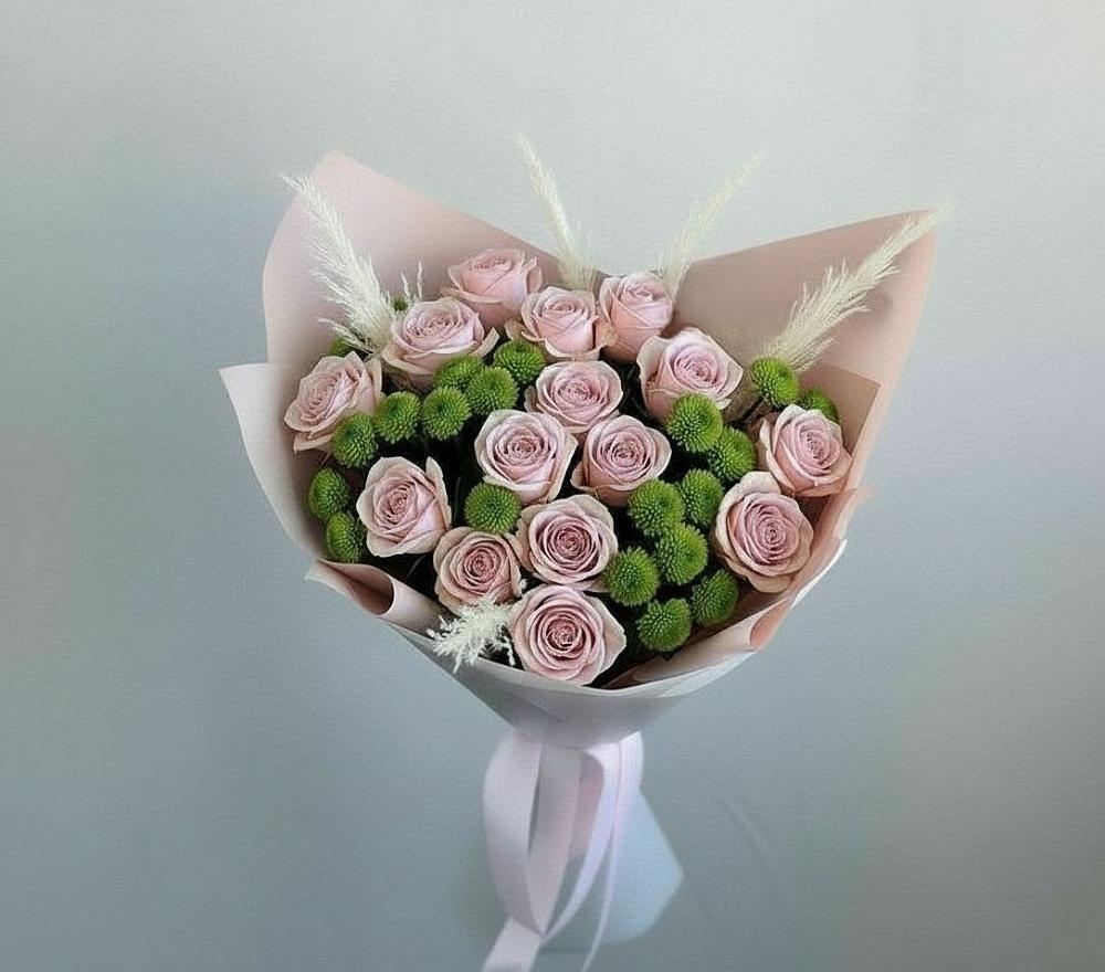 Букет доброе утро в Ноябрьск Букет цветов из: Розы и Хризантемы в Ноябрьск