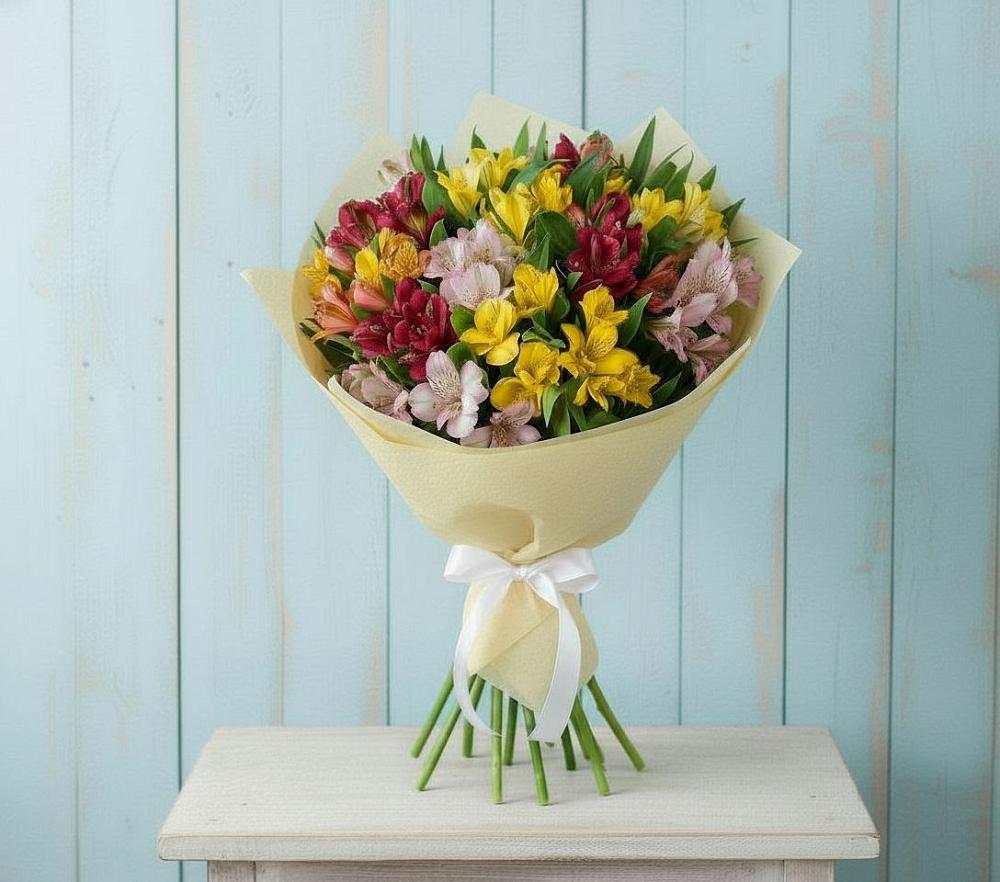 Букет Летние краски в Ноябрьск Букет цветов из: Альстромерии в Ноябрьск