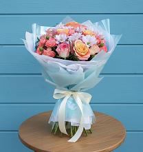 Букет цветов из:  Хризантемы и Розы в Ноябрьск